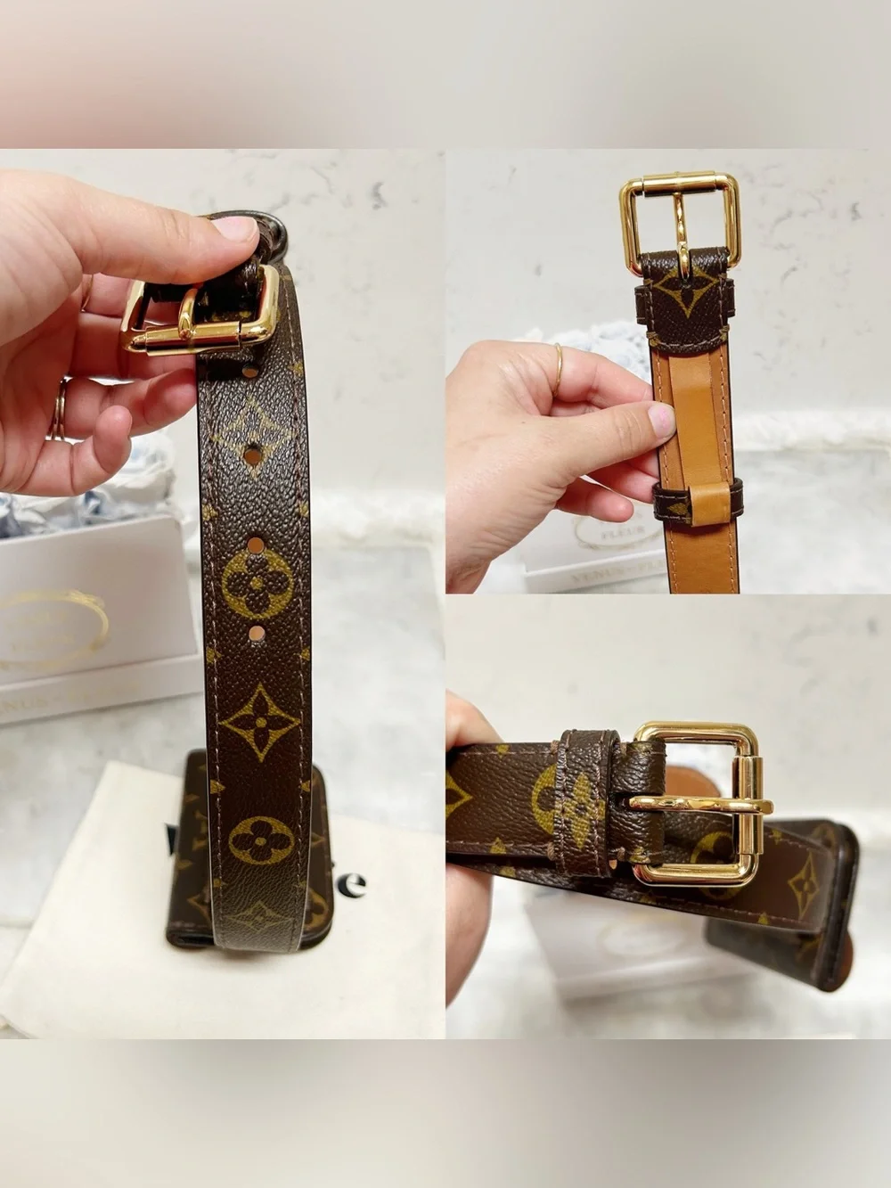 Authentic Louis Vuitton Ceinture Monogram Pochette Belt / Bum Bag